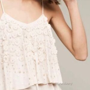 Ranna Gill Anthropologie large waterfall cami lined cotton tank top nwt $98